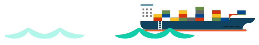 荷物を載せたコンテナ船