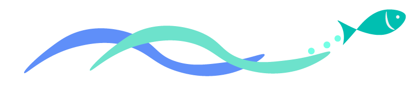 飛ぶように泳ぐ魚のイラスト